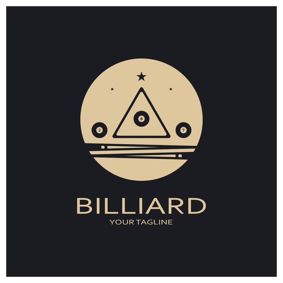 simples bilhar logotipo modelo ilustração com de bilhar bolas e bastões, design para bilhar estande, bilhar negócios, contas competição, móvel bilhar jogo,aplicativo,crachá,bilhar esporte, vetor