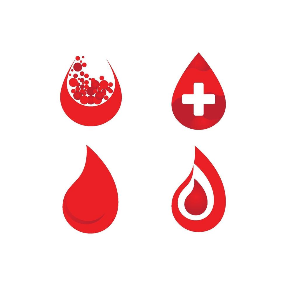 conjunto de logotipo de ilustração de sangue vetor