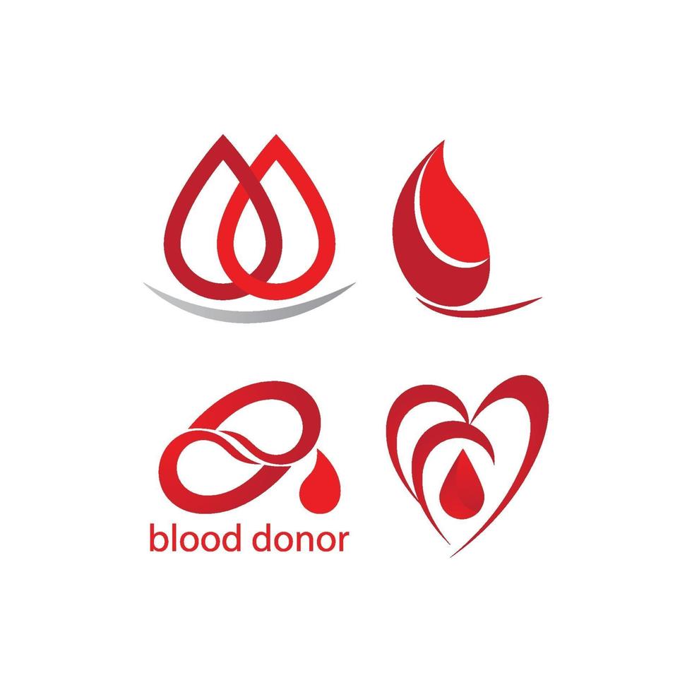 conjunto de logotipo de ilustração de sangue vetor