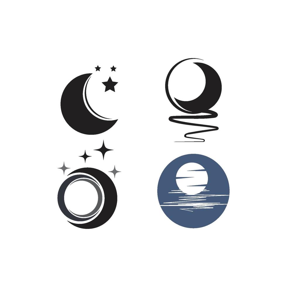 conjunto de logotipo de ilustração de lua vetor