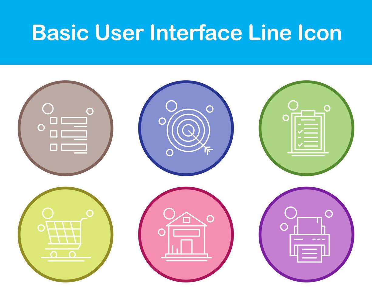 básico do utilizador interface vetor ícone conjunto