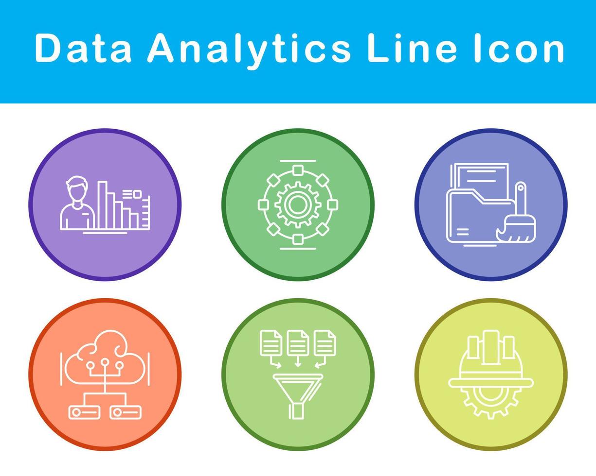 dados analytics vetor ícone conjunto