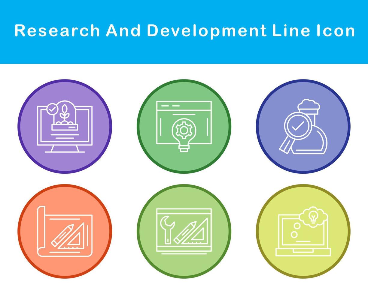 pesquisa e desenvolvimento vetor ícone conjunto