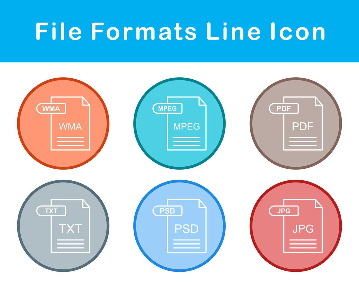 Arquivo formatos vetor ícone conjunto