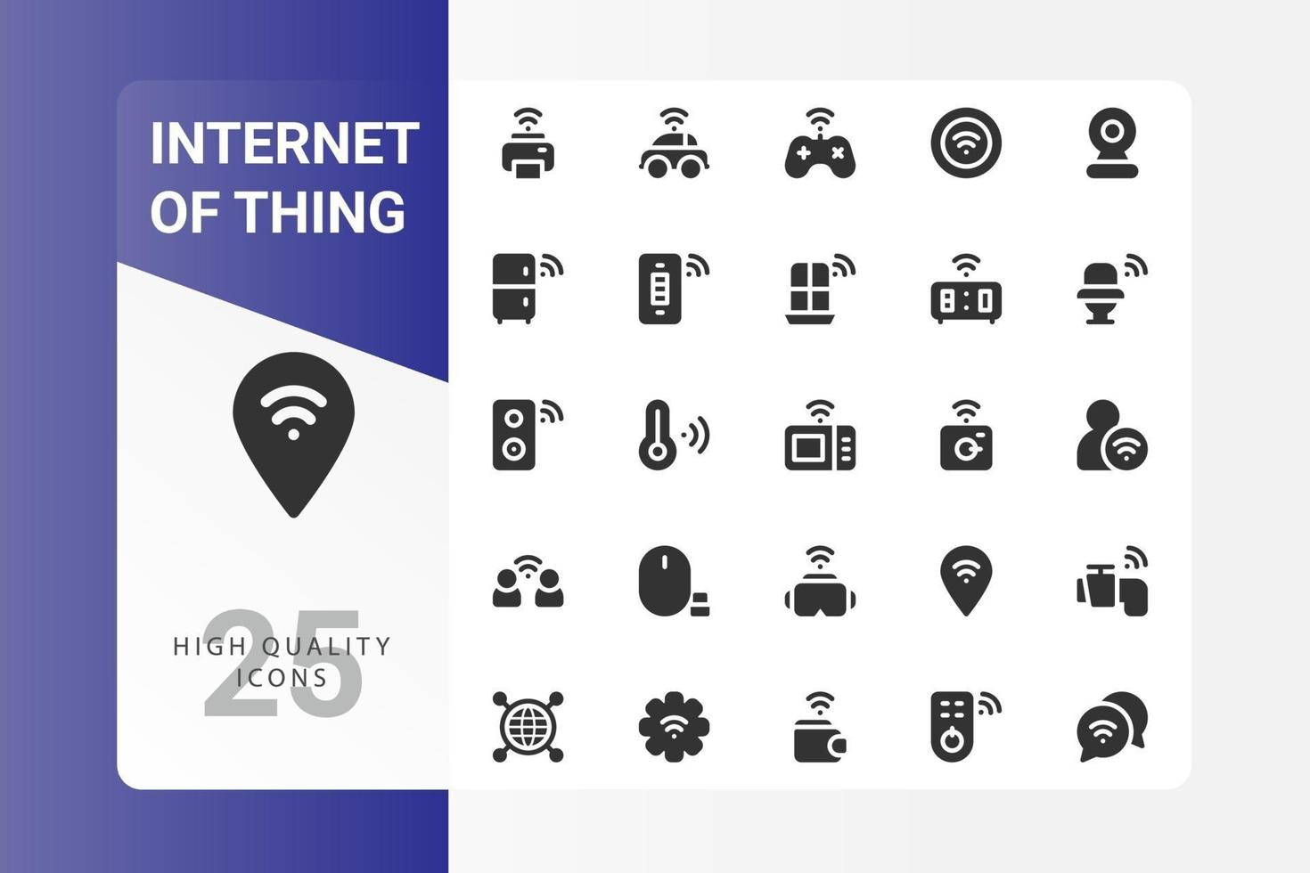 pacote de ícones de internet das coisas em fundo branco vetor