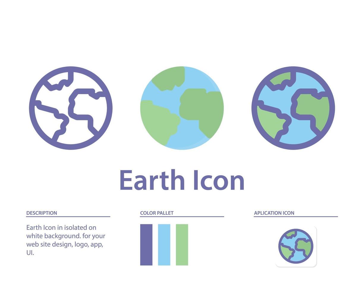 ícone de terra isolado no fundo branco. para o design do seu site, logotipo, aplicativo, interface do usuário. ilustração de gráficos vetoriais e curso editável. eps 10. vetor