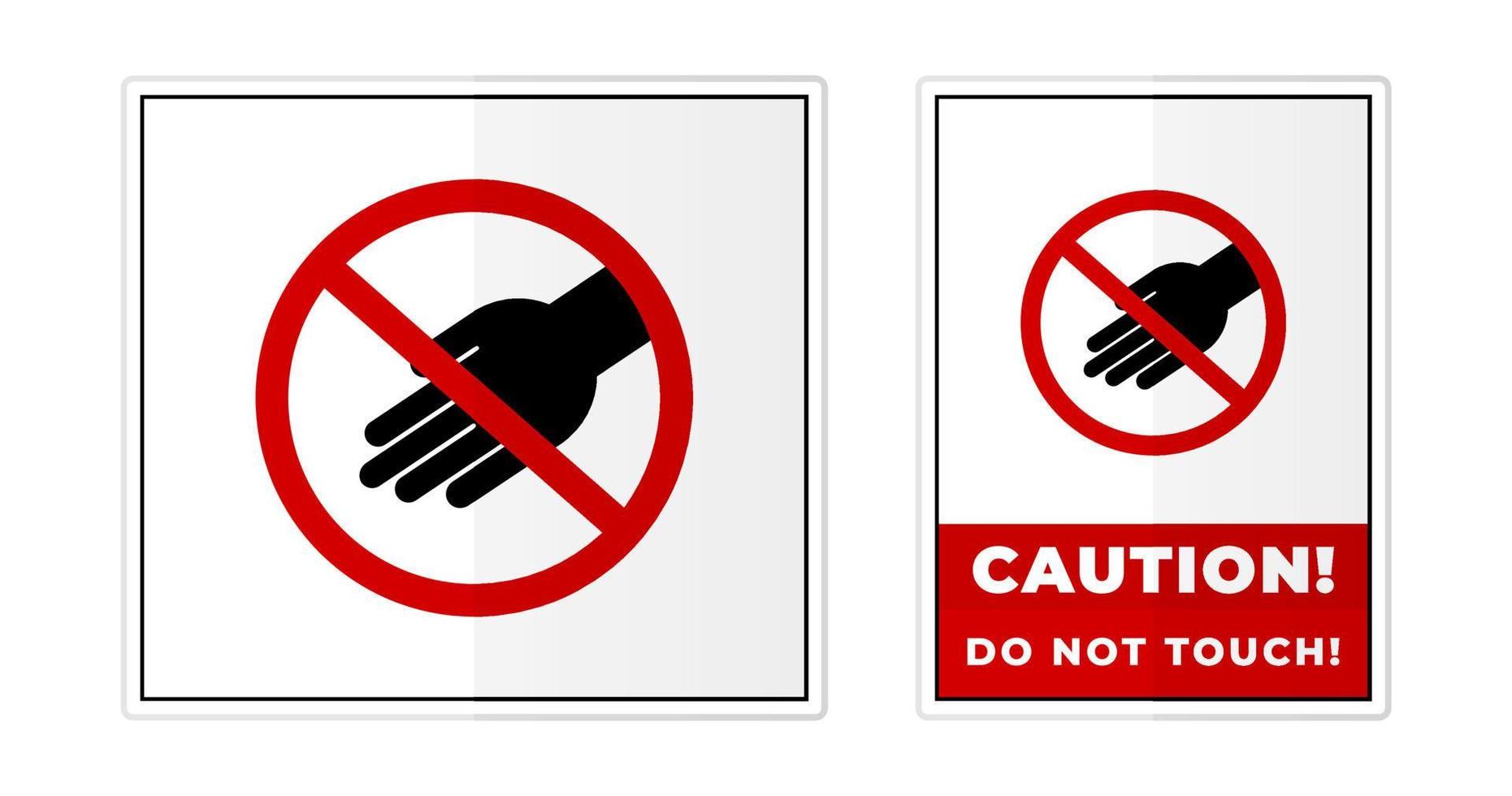 por favor Faz não toque proibição placa rótulo símbolo ícone vetor ilustração