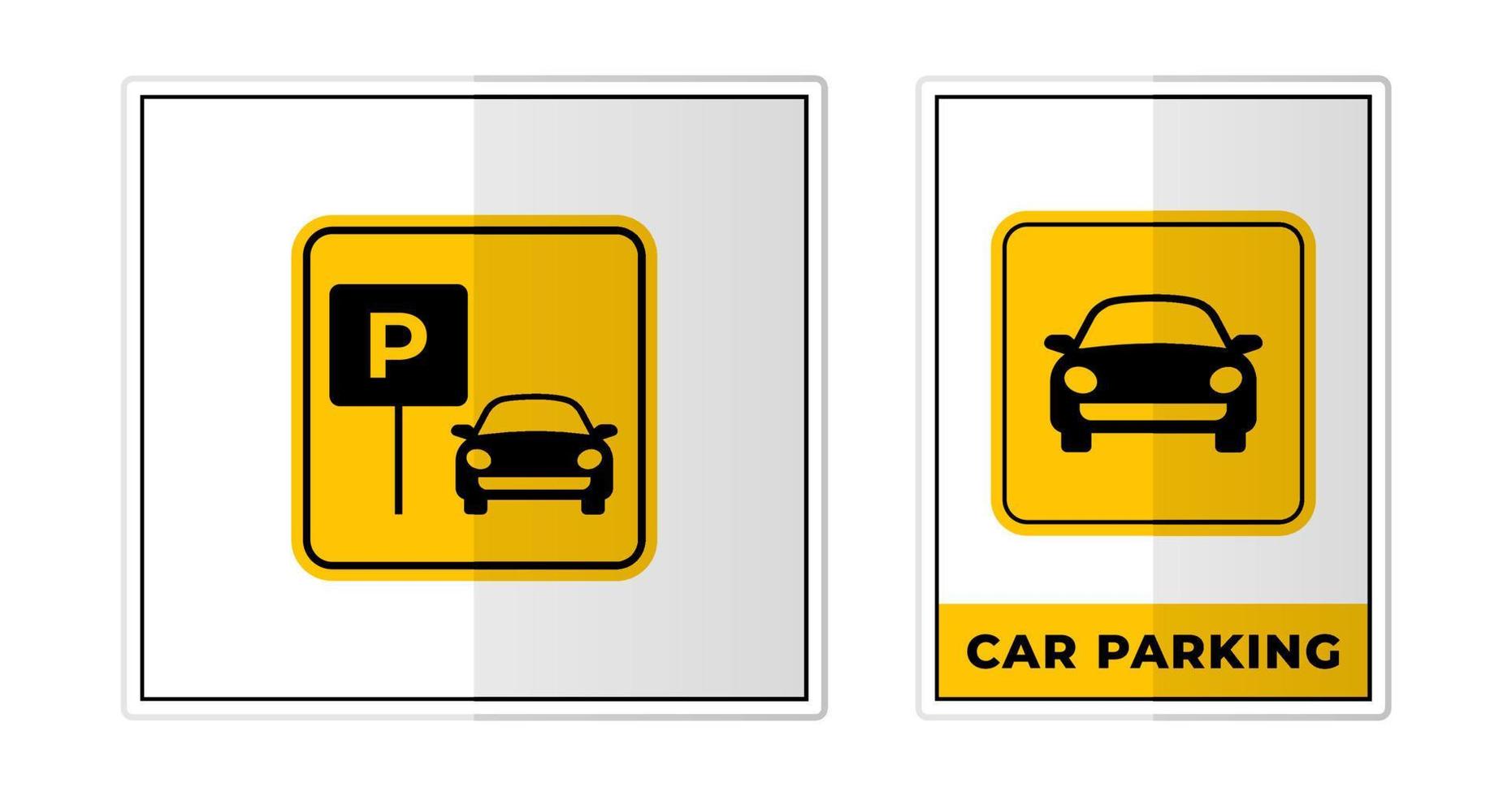 carro estacionamento placa rótulo símbolo ícone vetor ilustração