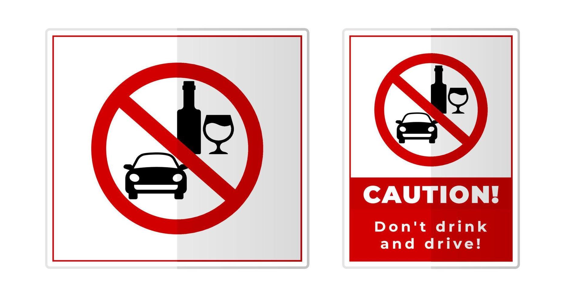 não beber e dirigir placa rótulo símbolo ícone vetor ilustração