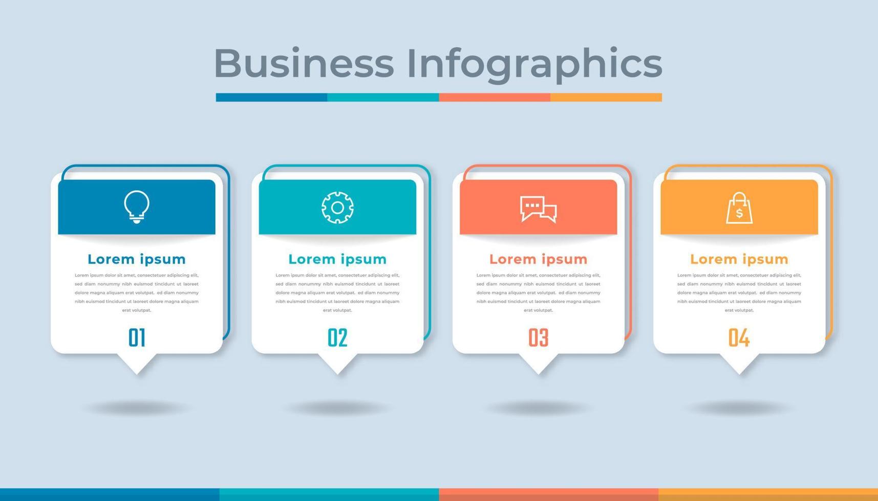 gráfico de processo de visualização de dados de negócios de infográficos de linha do tempo. gráfico de diagrama abstrato com etapas, opções vetor