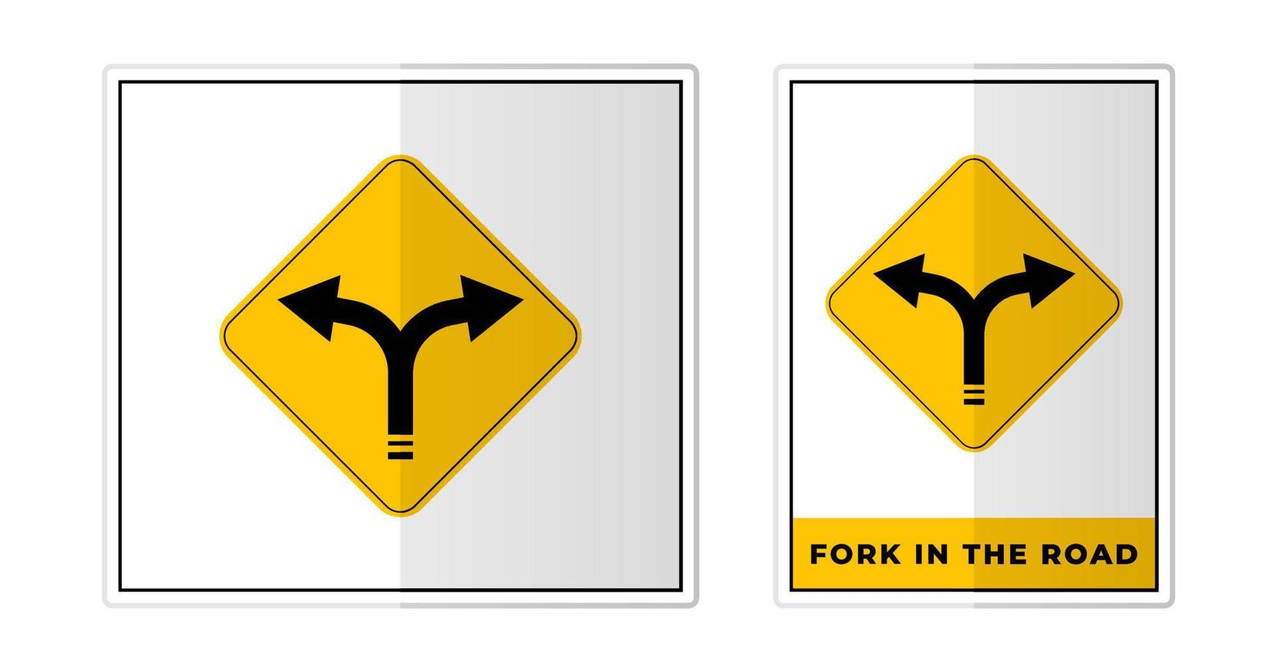 garfo dentro a estrada placa rótulo símbolo ícone vetor ilustração