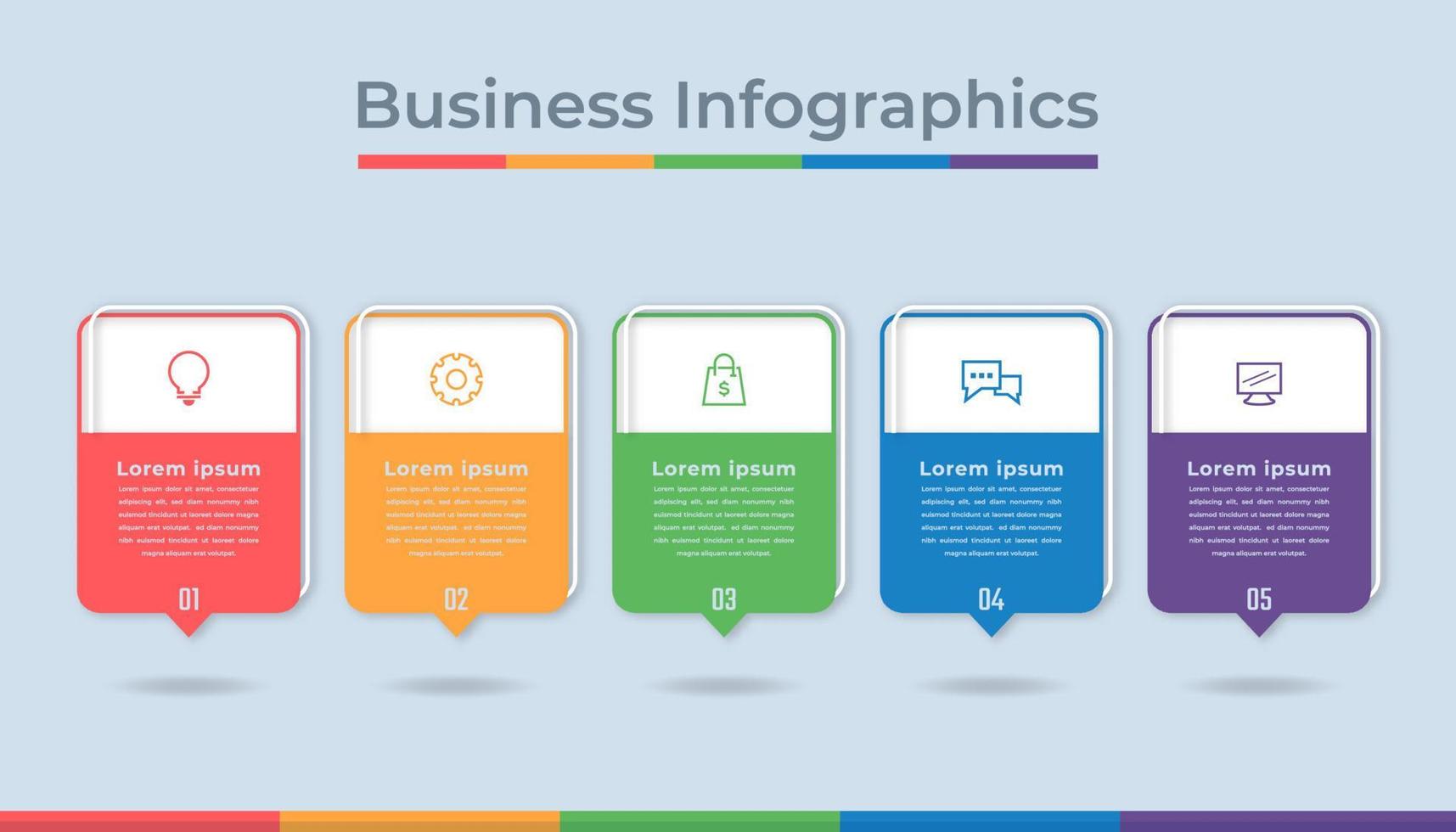 gráfico de processo de visualização de dados de negócios de infográficos de linha do tempo. gráfico de diagrama abstrato com etapas, opções vetor