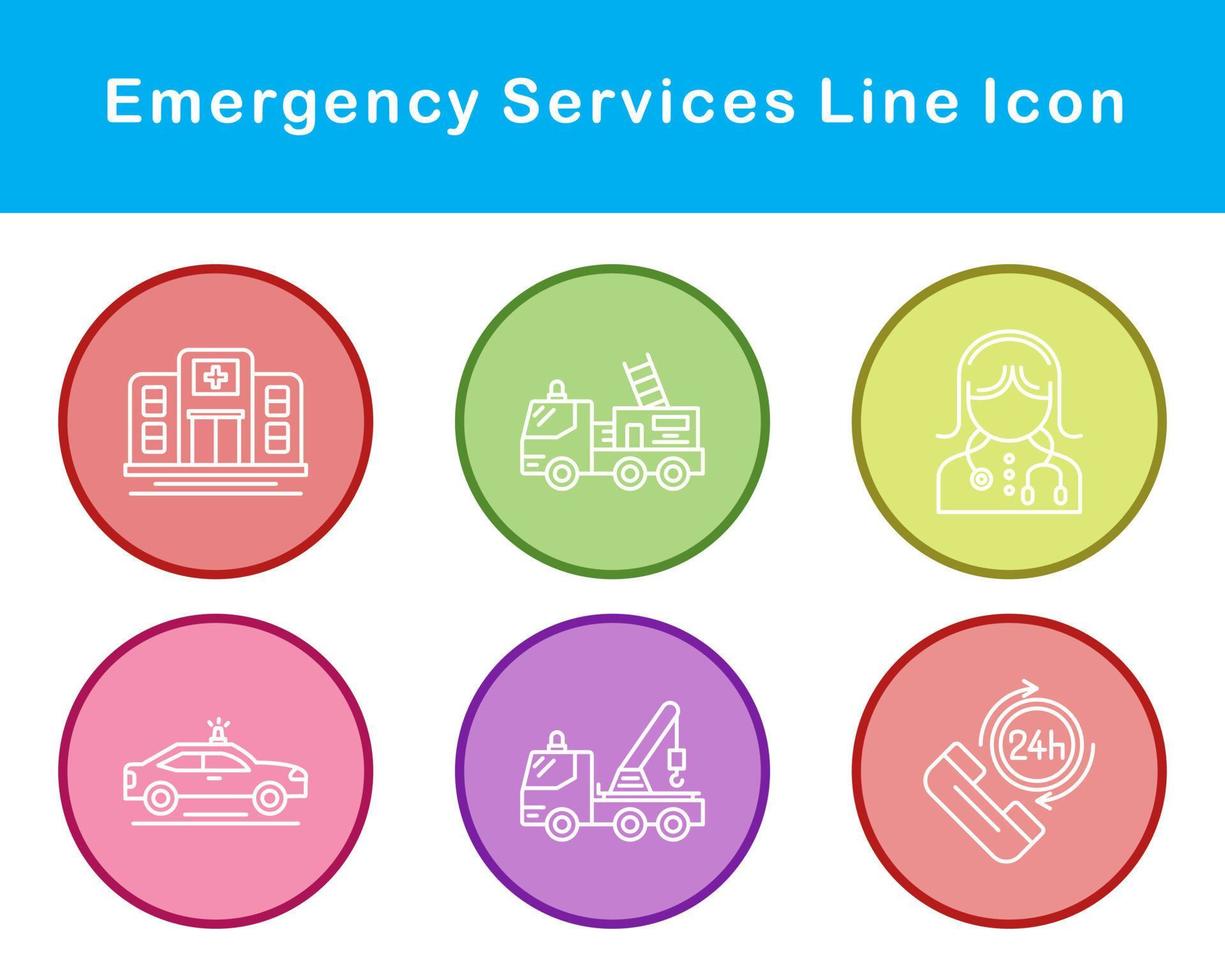 emergência Serviços vetor ícone conjunto