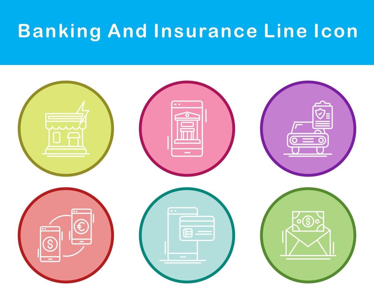 bancário e proteção vetor ícone conjunto