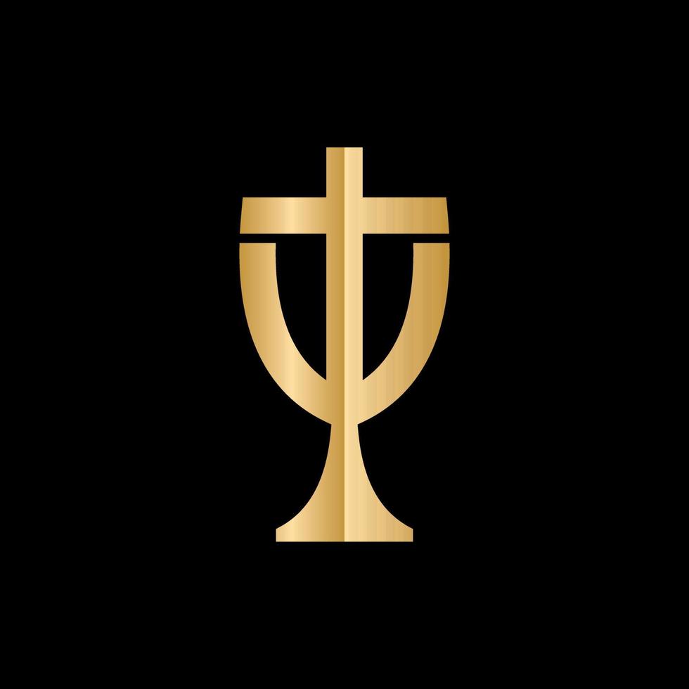 troféu Igreja Cruz moderno criativo logotipo vetor