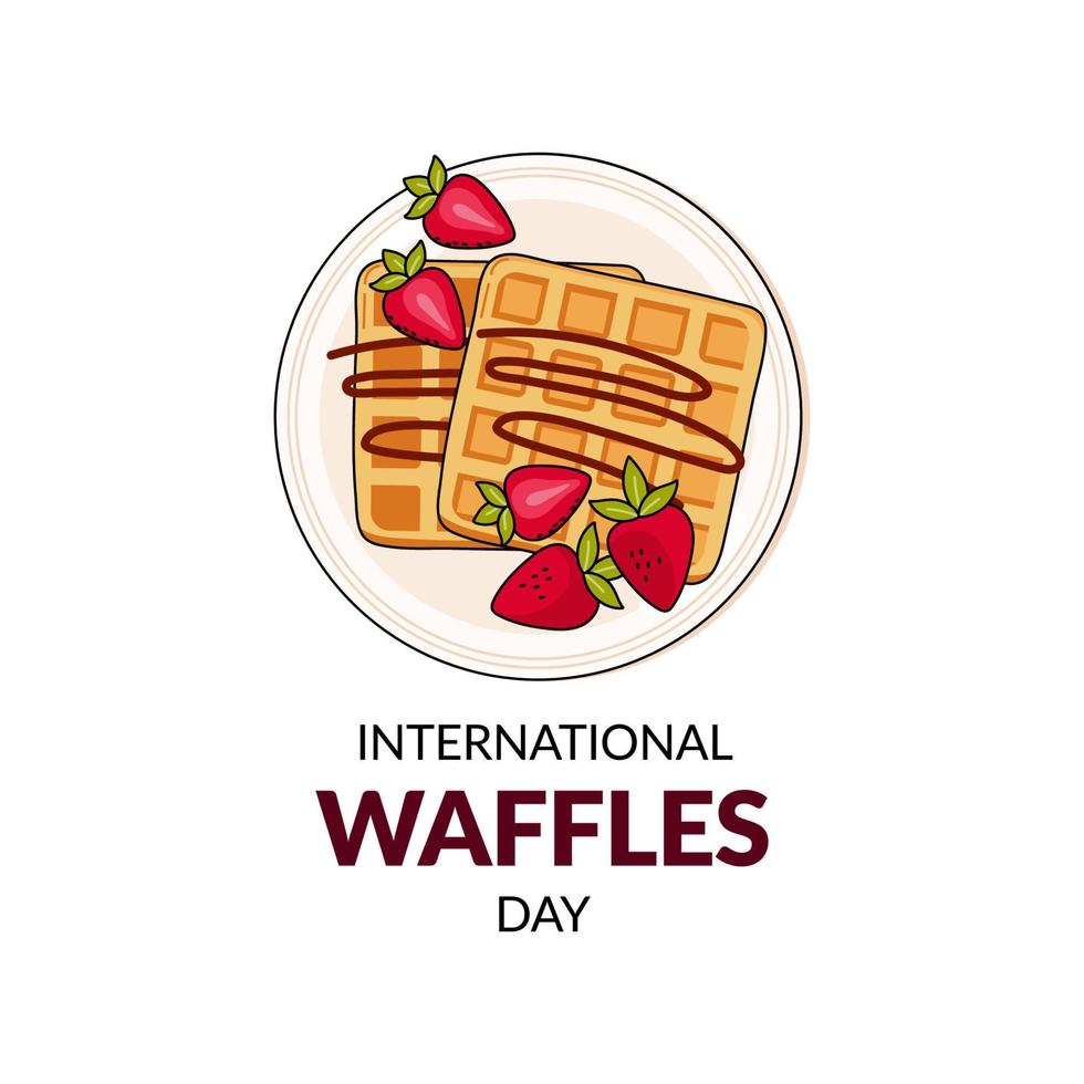 Belga waffles vetor ilustração do internacional waffle dia. bandeira, local na rede Internet, anúncio, cardápio. rabisco estilo