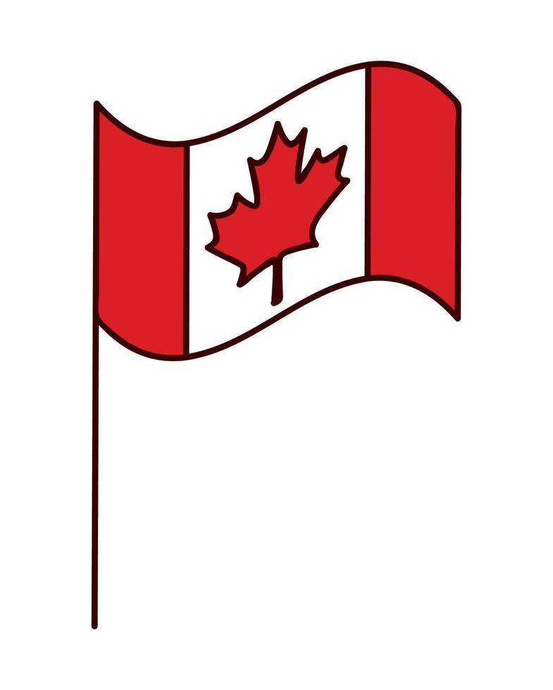 Canadá bandeira em uma postar vetor