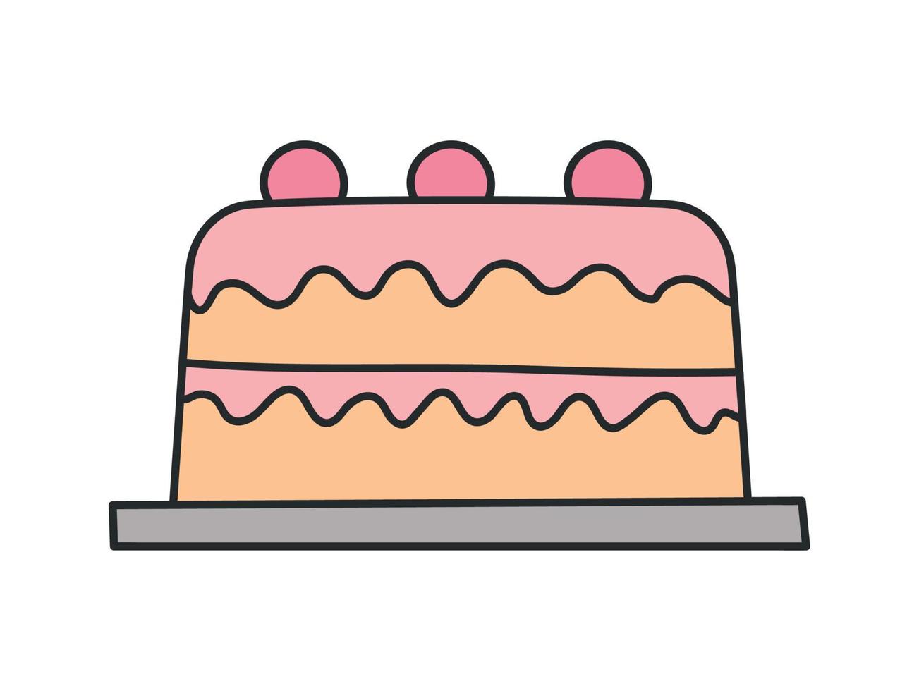 desenho de bolo de aniversário vetor