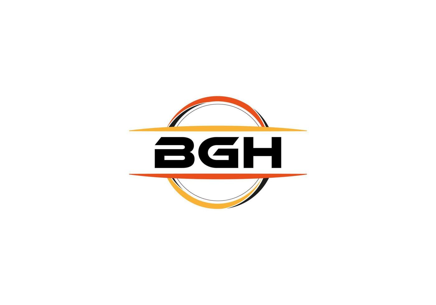 bgh carta realeza elipse forma logotipo. bgh escova arte logotipo. bgh logotipo para uma empresa, negócios, e comercial usar. vetor