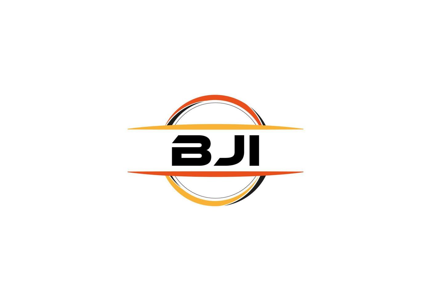 bji carta realeza elipse forma logotipo. bji escova arte logotipo. bji logotipo para uma empresa, negócios, e comercial usar. vetor