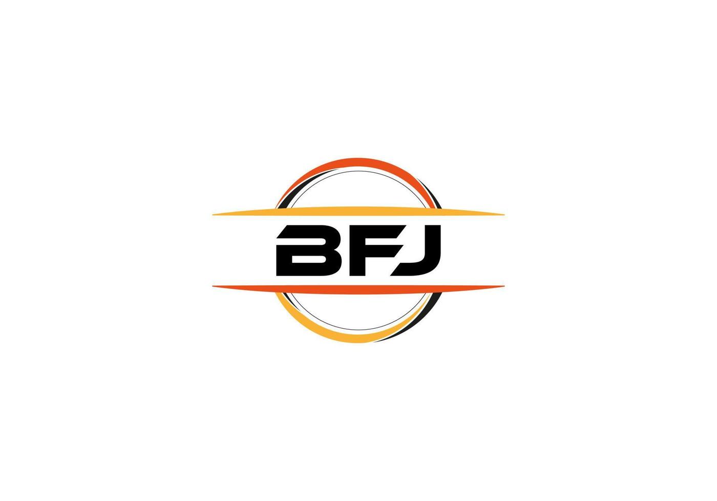 bfj carta realeza elipse forma logotipo. bfj escova arte logotipo. bfj logotipo para uma empresa, negócios, e comercial usar. vetor