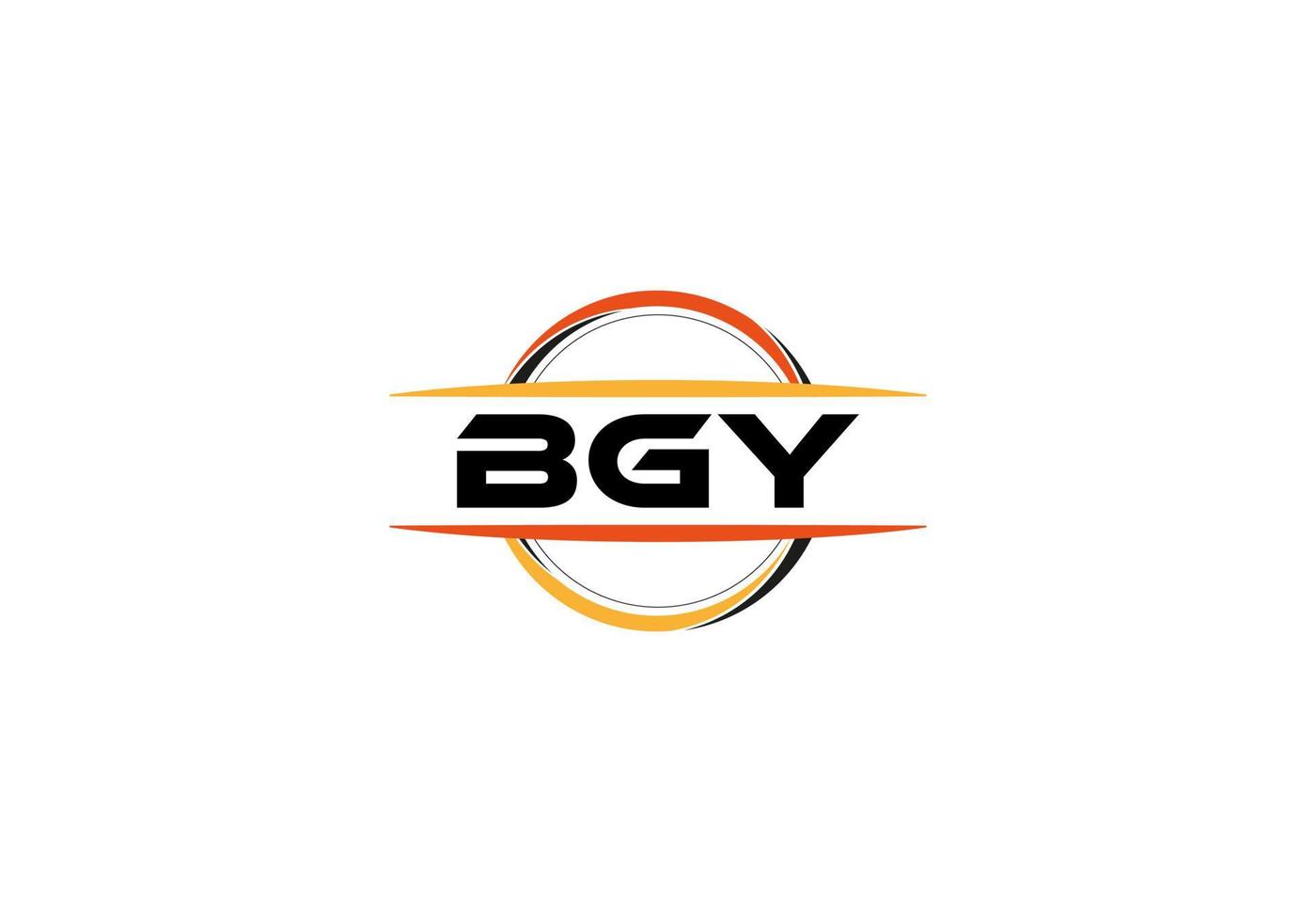 bgy carta realeza elipse forma logotipo. bgy escova arte logotipo. bgy logotipo para uma empresa, negócios, e comercial usar. vetor