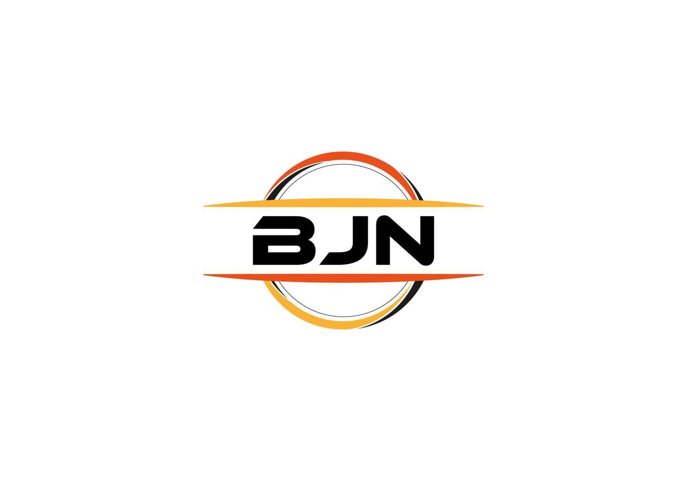 bjn carta realeza elipse forma logotipo. bjn escova arte logotipo. bjn logotipo para uma empresa, negócios, e comercial usar. vetor