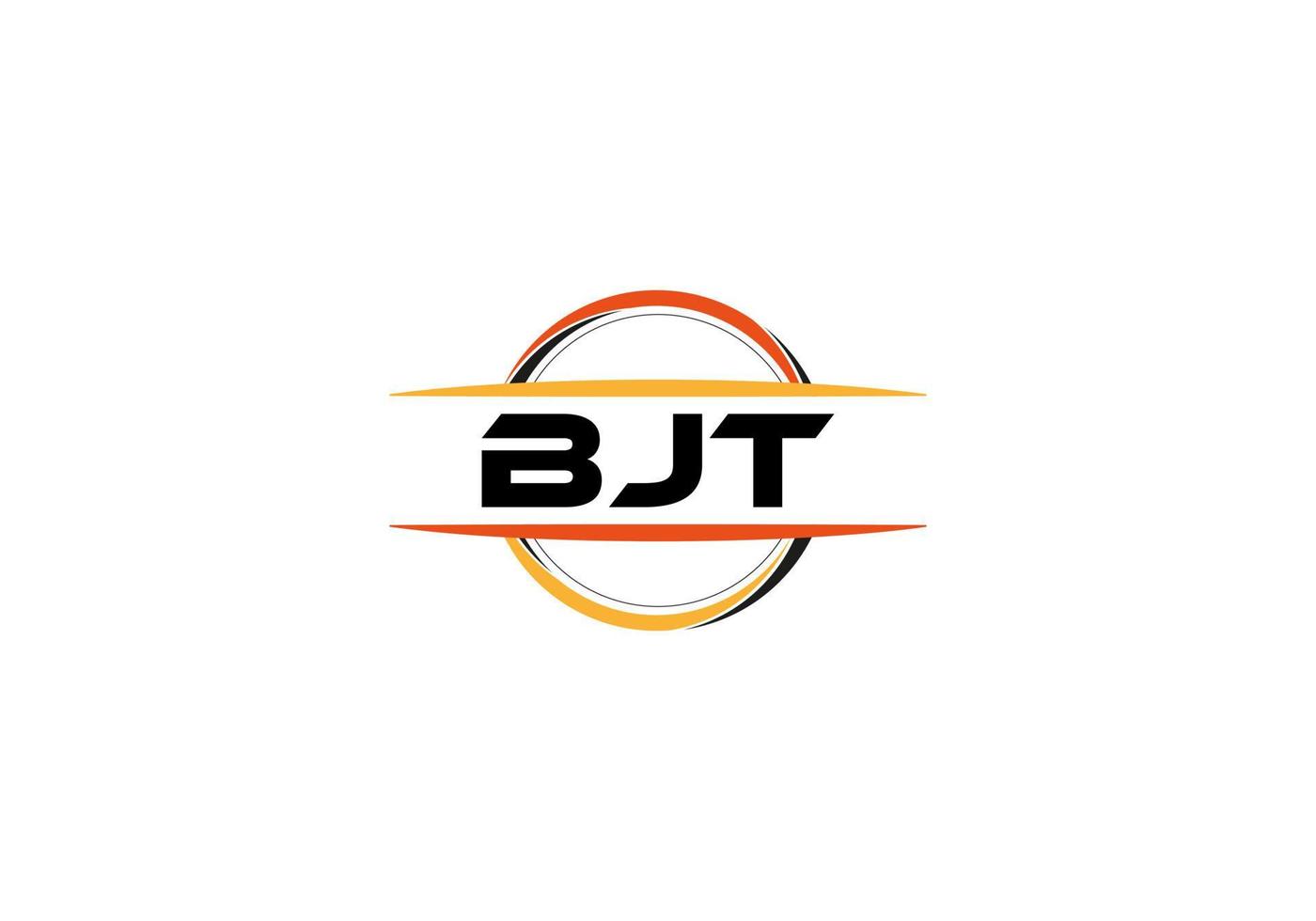 bjt carta realeza elipse forma logotipo. bjt escova arte logotipo. bjt logotipo para uma empresa, negócios, e comercial usar. vetor