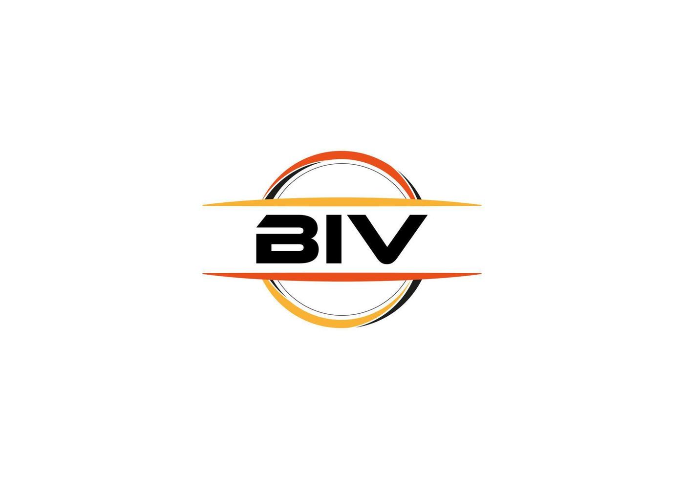 biv carta realeza elipse forma logotipo. biv escova arte logotipo. biv logotipo para uma empresa, negócios, e comercial usar. vetor