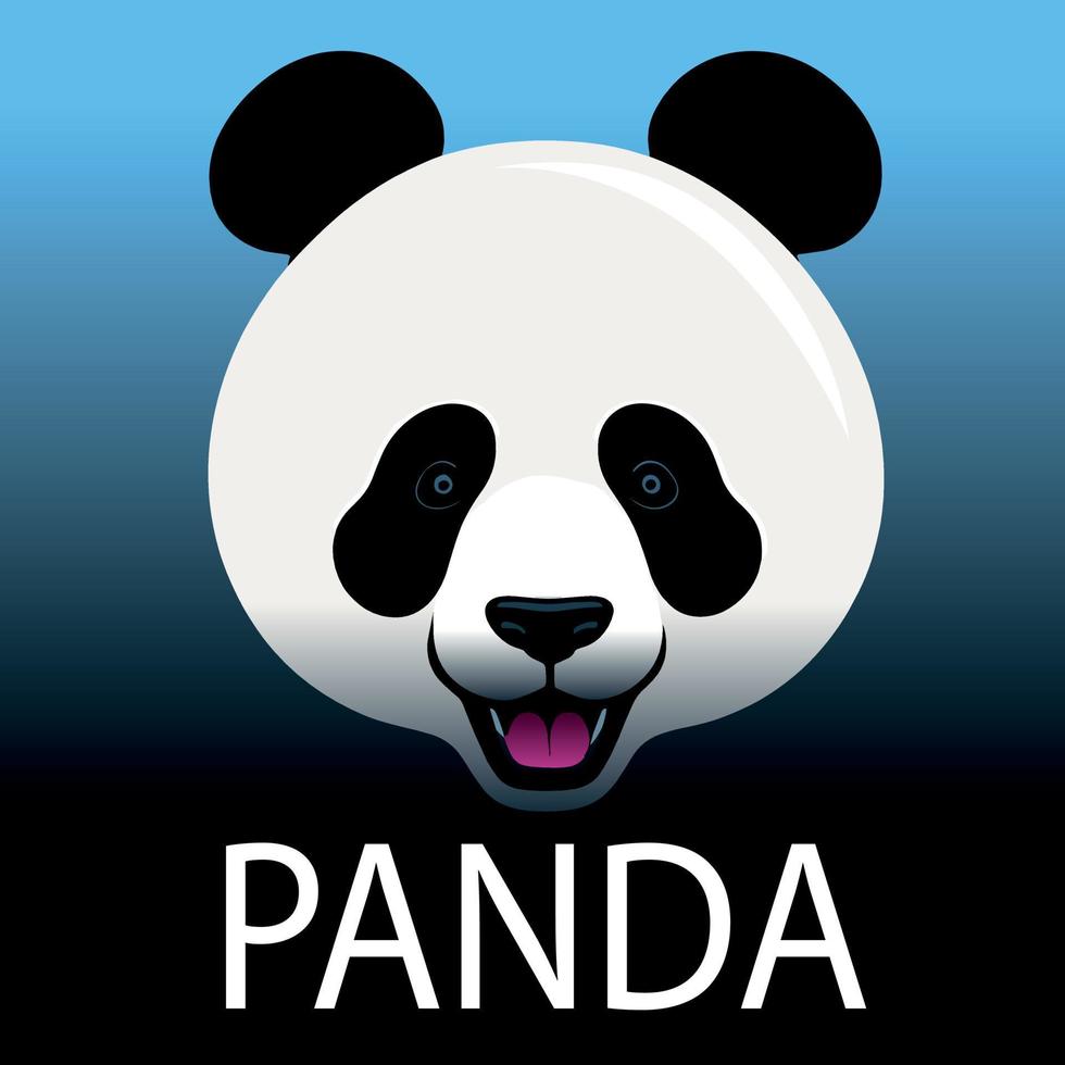 logotipo do rosto de panda vetor
