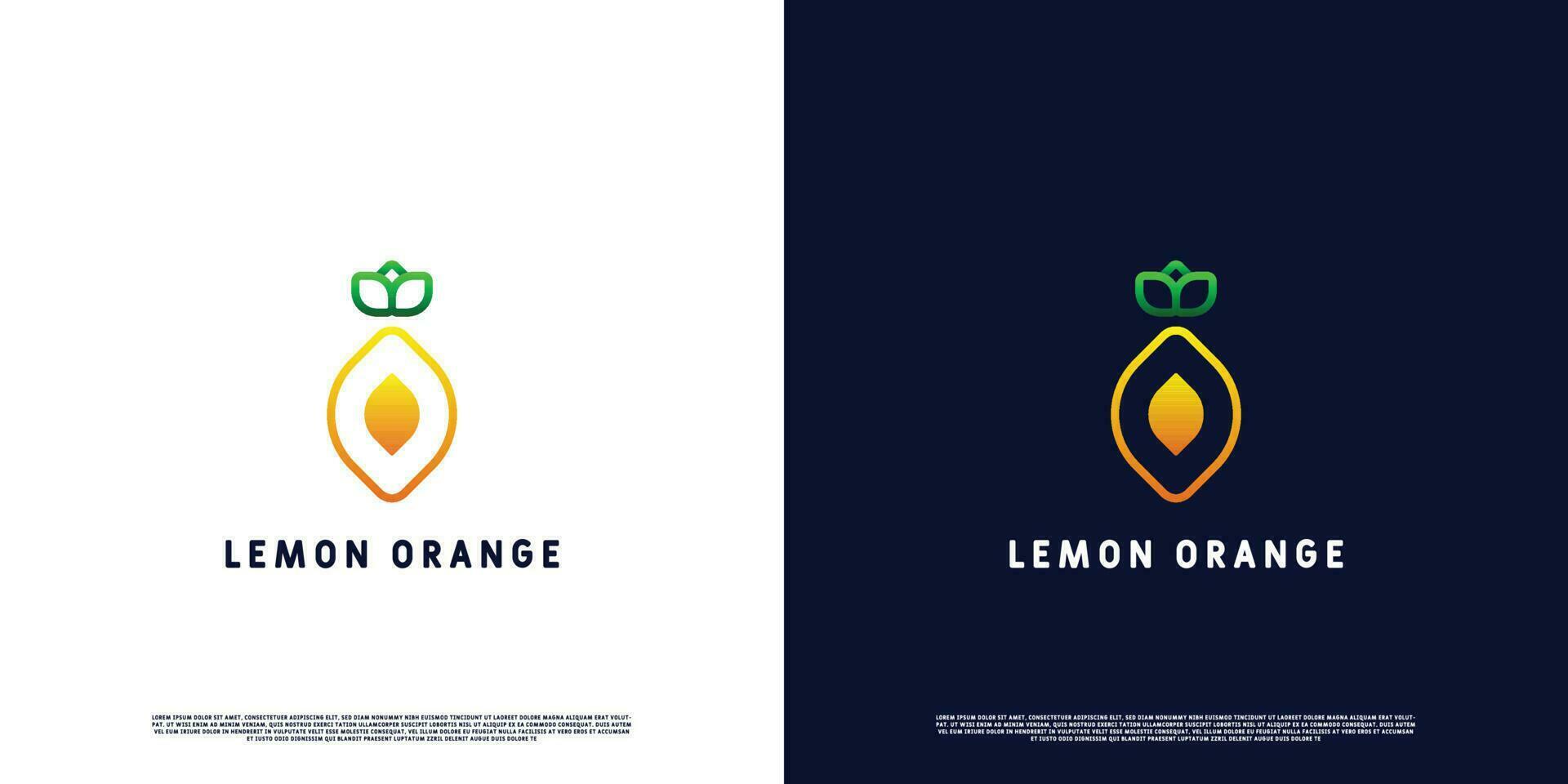 moderno limão laranja logotipo Projeto ilustração. minimalista limão laranja fruta gradiente linha silhueta. adequado para rede ou aplicativo ícones. vetor