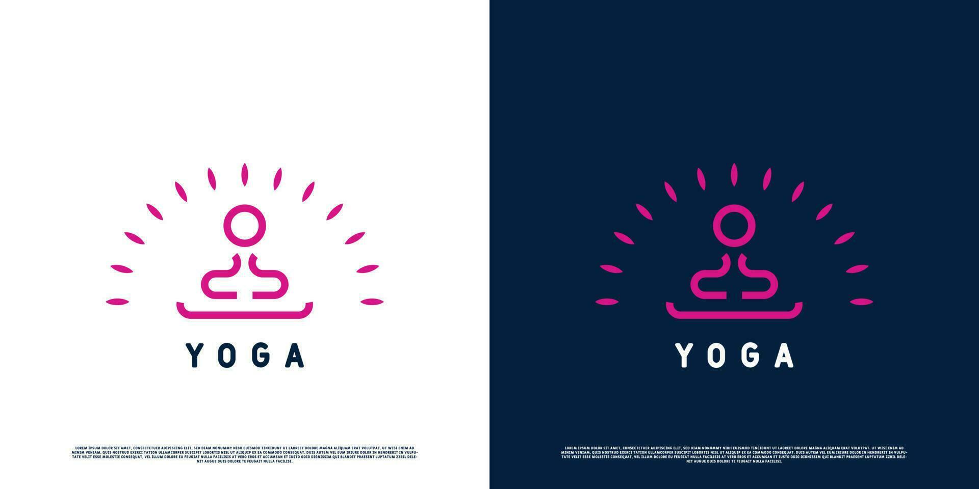 ioga exercício logotipo Projeto ilustração. silhueta do ioga pessoa, saúde exercício terapia para mulheres. minimalista linha arte Projeto. vetor