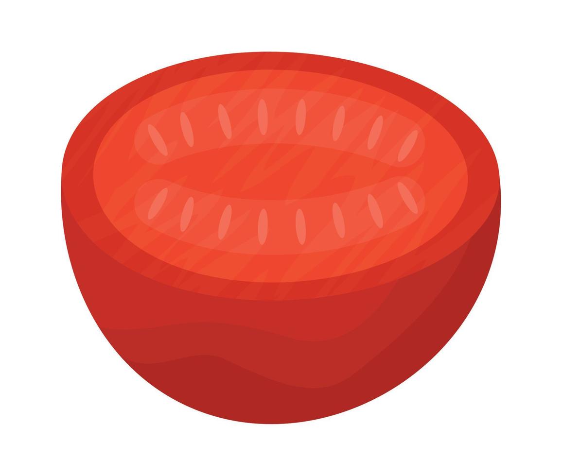 design de fatia de tomate vetor