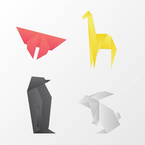 Origami Animais vetor