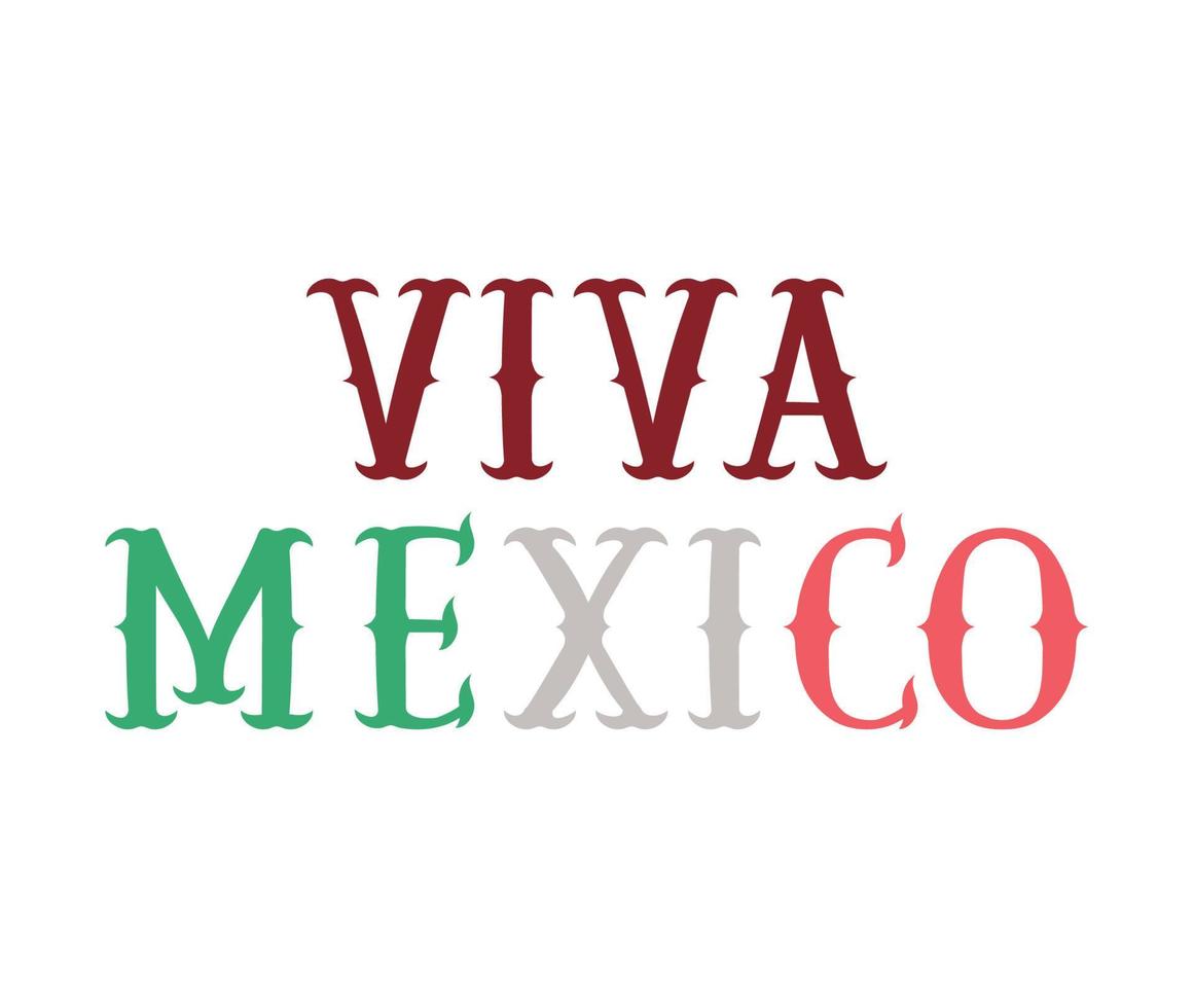 letras do Viva México vetor