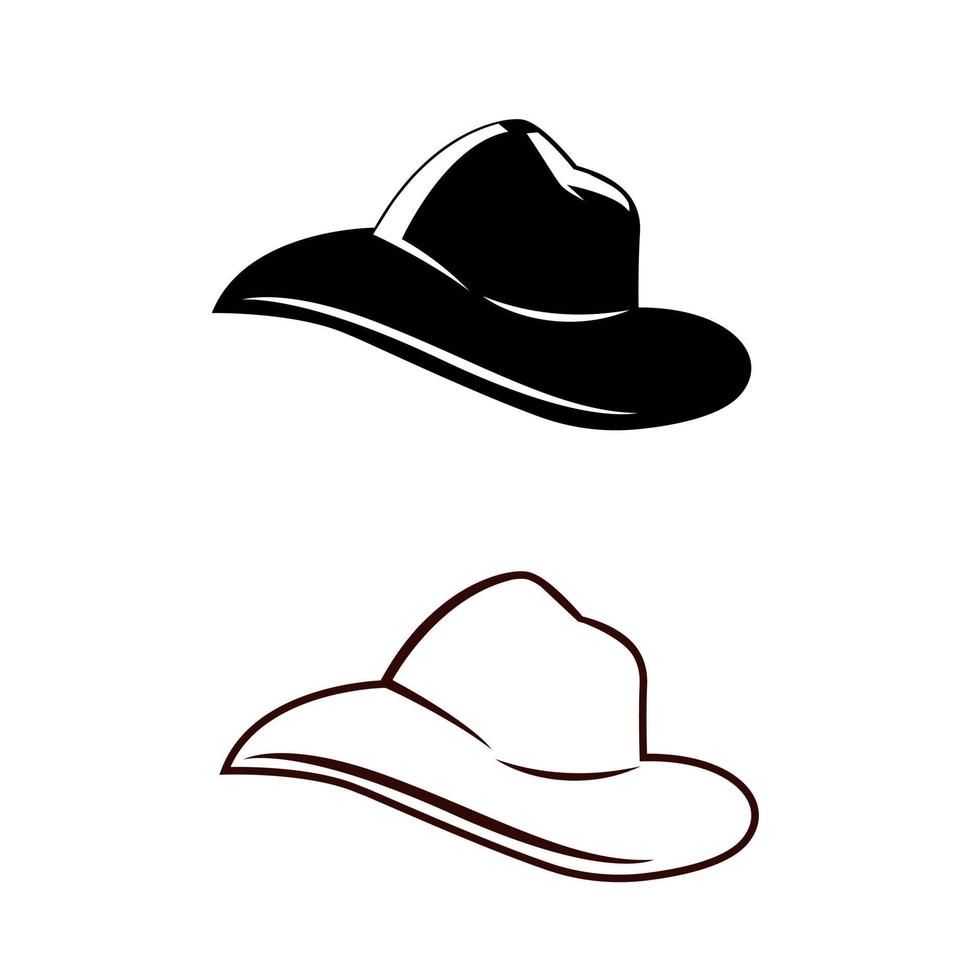 conjunto de vetores de ícone de chapéu de cowboy. coleção de sinais de ilustração oeste. símbolo ou logotipo do texas.