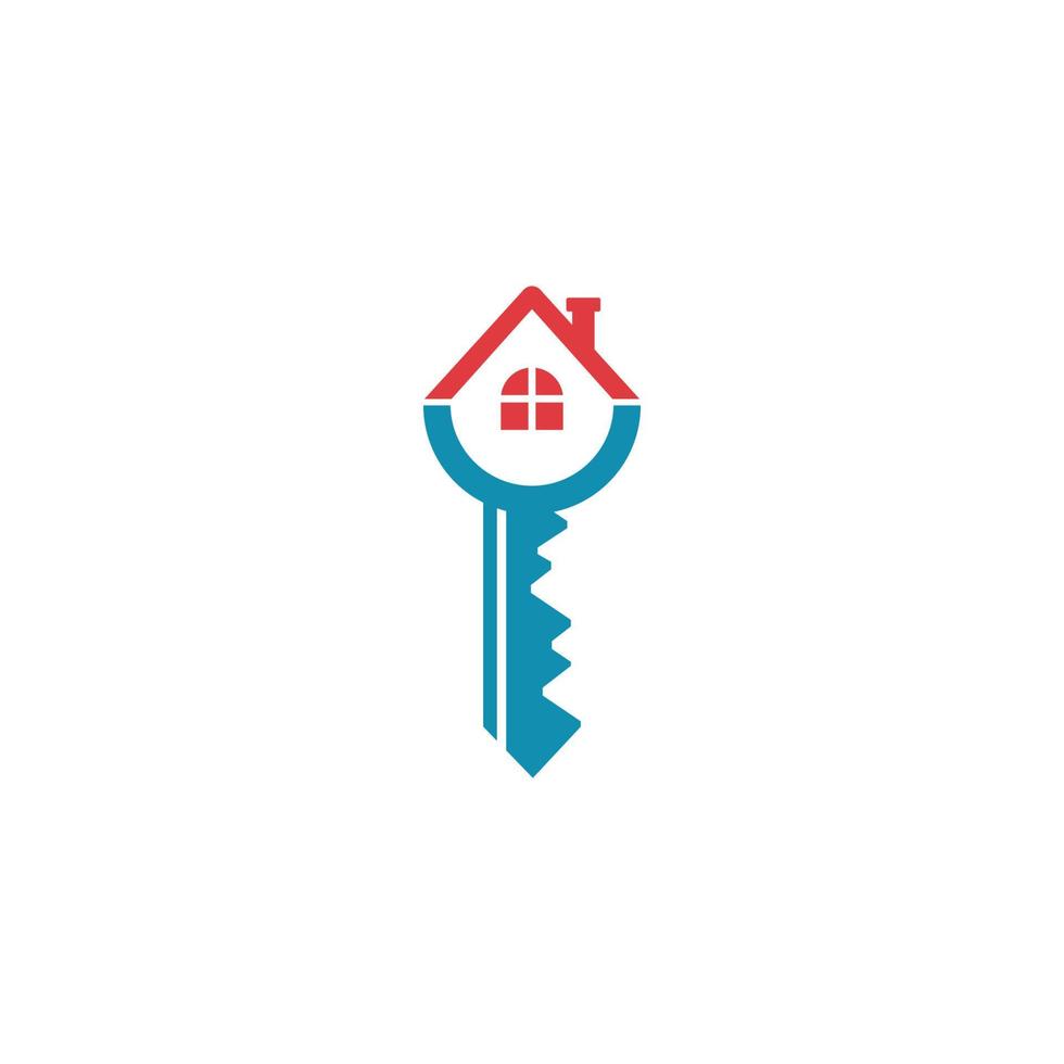 logotipo para casa chave companhia com casa chave em topo. vetor