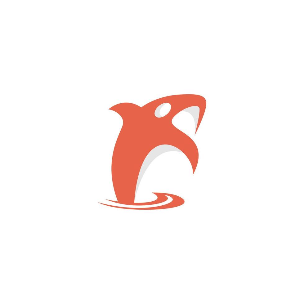 baleia logotipo com cor motivo e branco fundo vetor