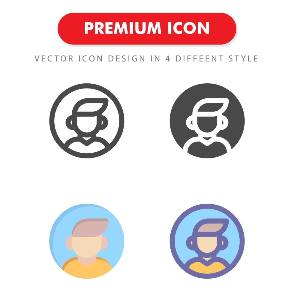 pacote de ícones de avatar masculino isolado no fundo branco vetor