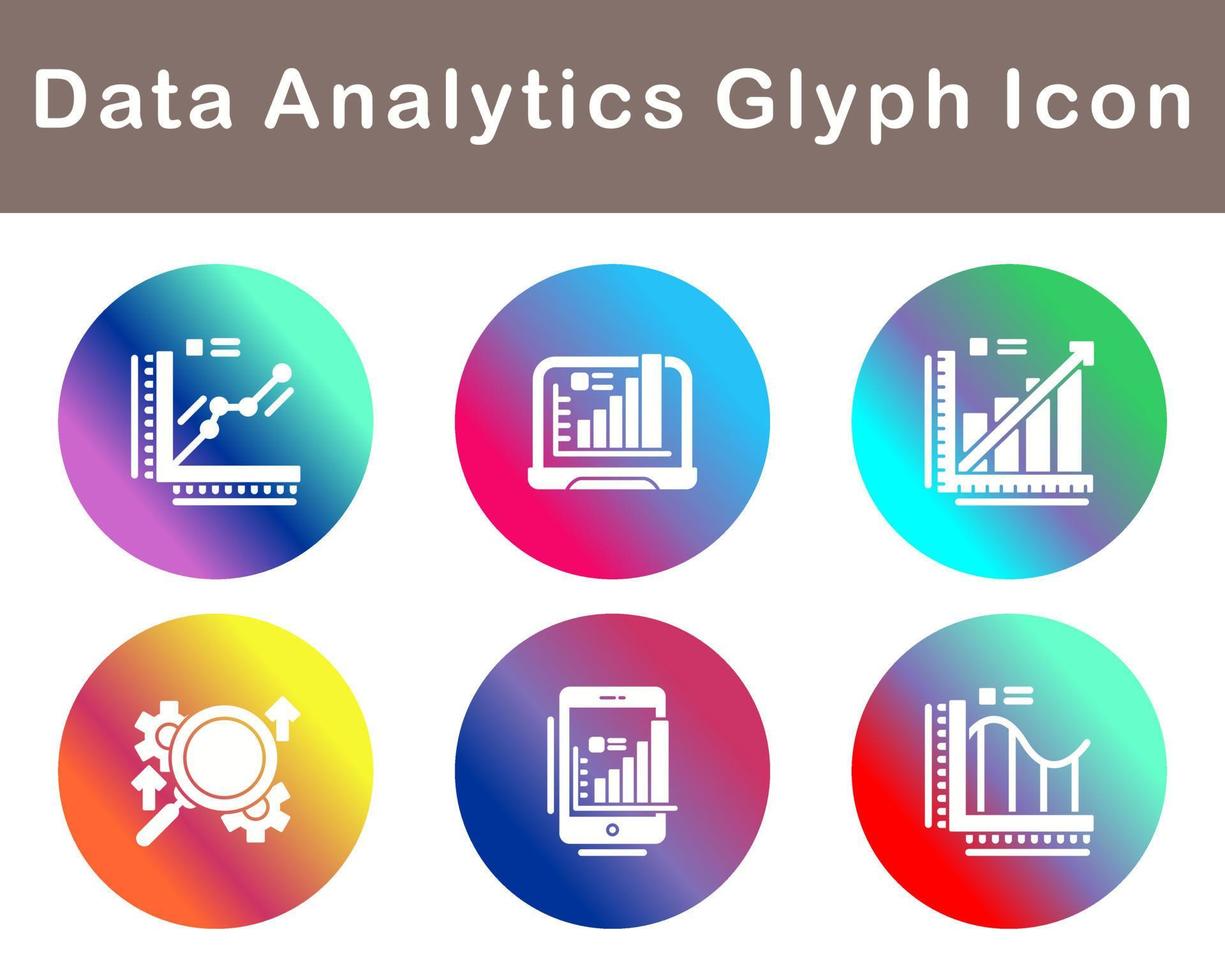 dados analytics vetor ícone conjunto