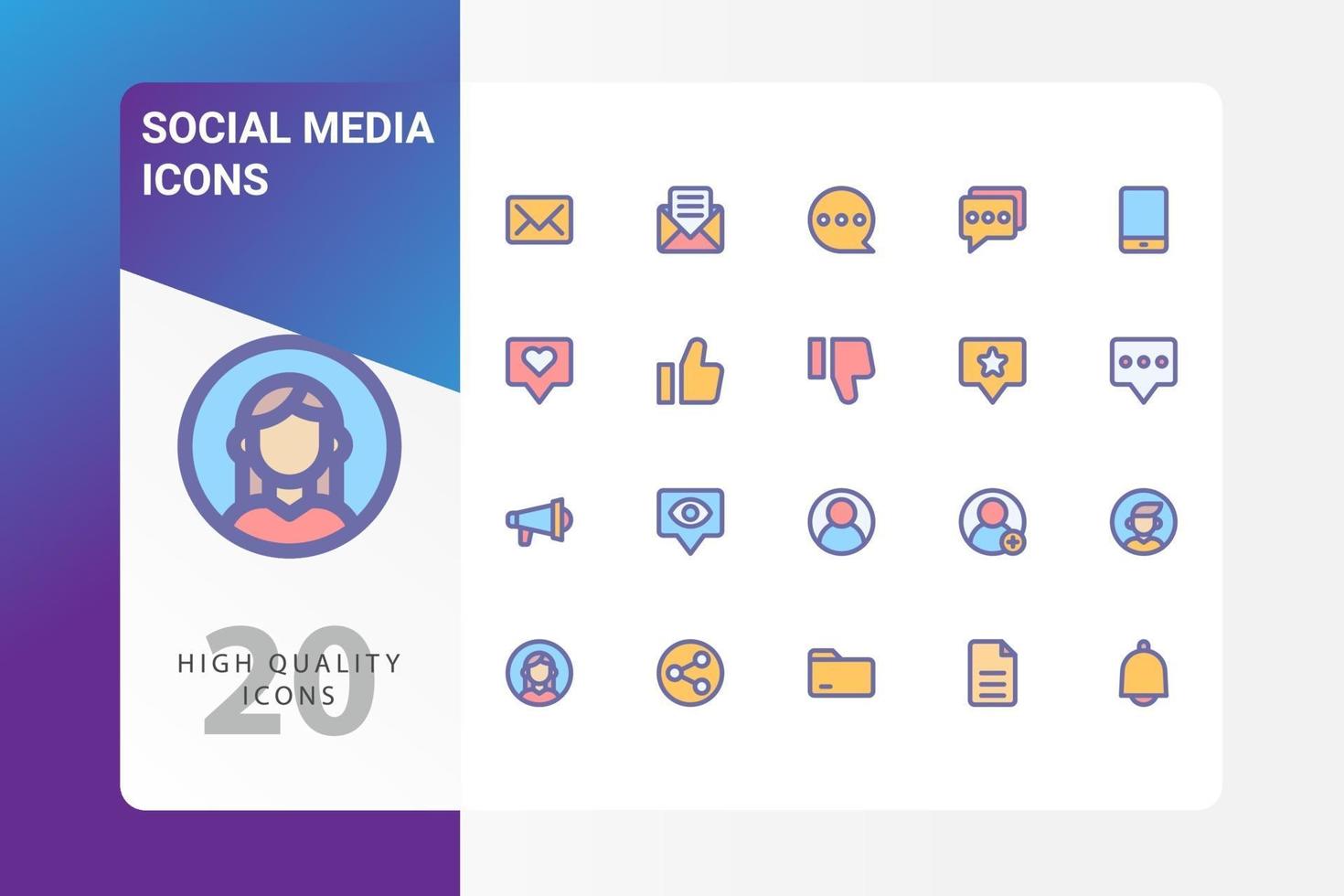 pacote de ícones de mídia social isolado no fundo branco. para o design do seu site, logotipo, aplicativo, interface do usuário. ilustração de gráficos vetoriais e curso editável. eps 10. vetor