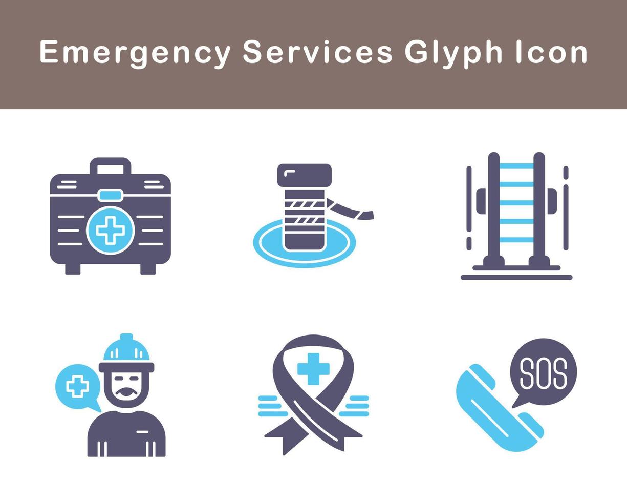 emergência Serviços vetor ícone conjunto