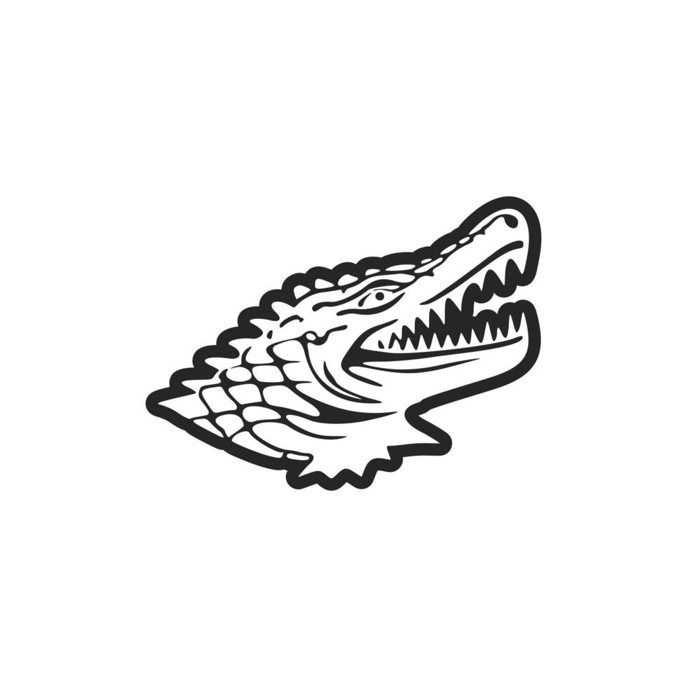 vetor logotipo do uma Preto e branco crocodilo