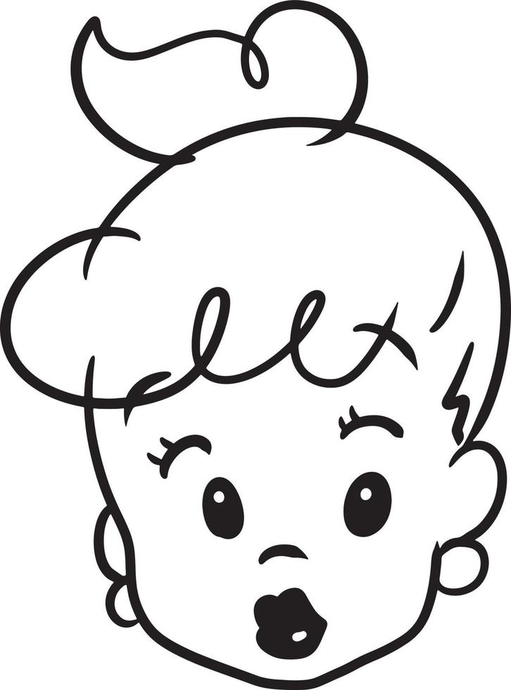 perfil de logotipo kawaii de clipart de desenho vetorial de garota