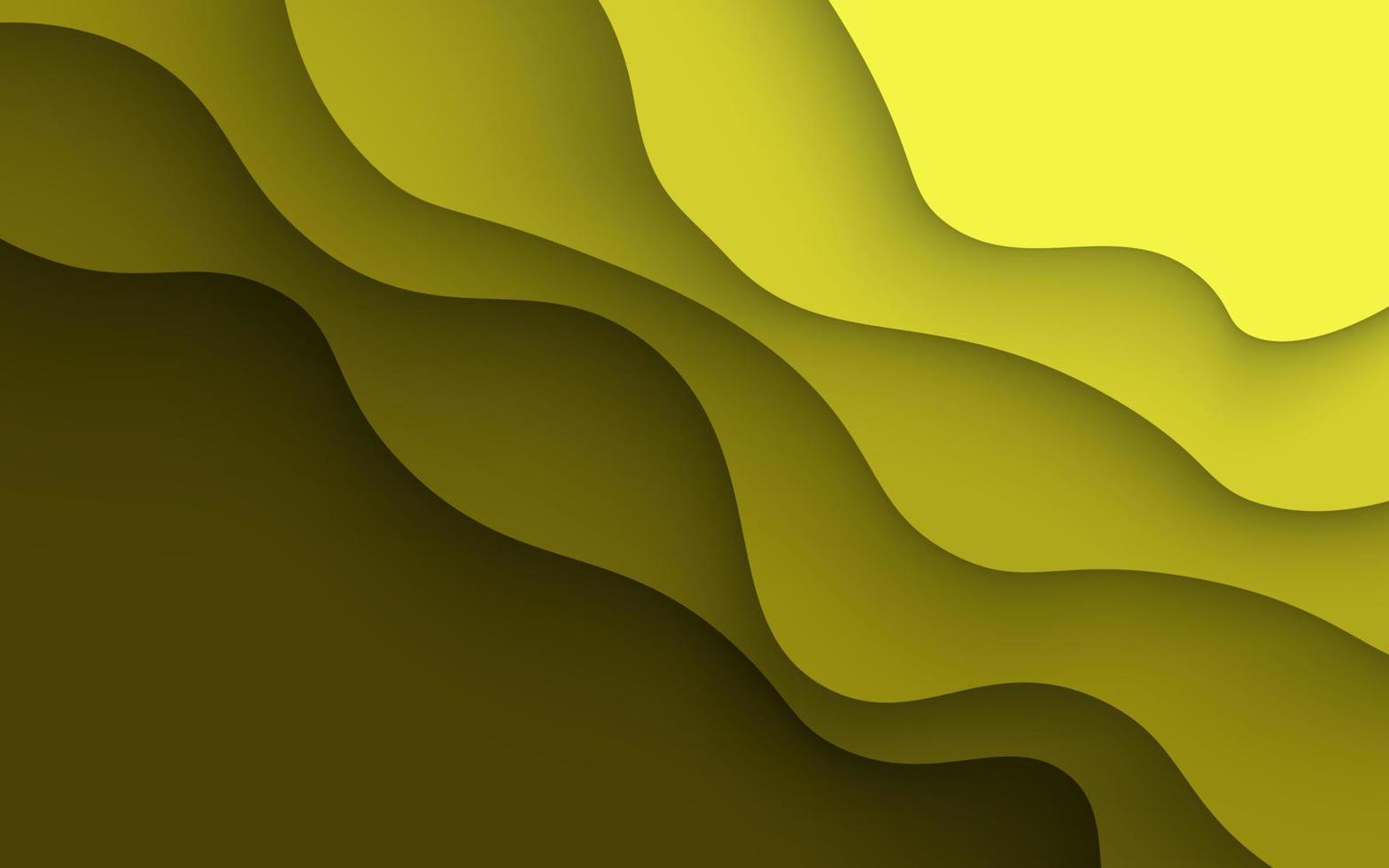 várias camadas de textura de cor amarela 3d camadas de corte de papel no banner de gradiente vetorial. design de fundo de arte de corte de papel abstrato para modelo de site. conceito de mapa de topografia ou corte de papel de origami suave vetor