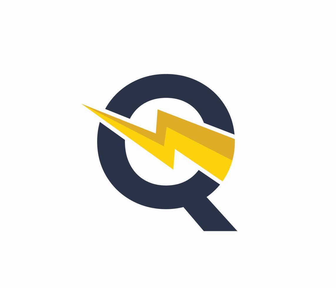 q energia logotipo ou carta q elétrico logotipo vetor