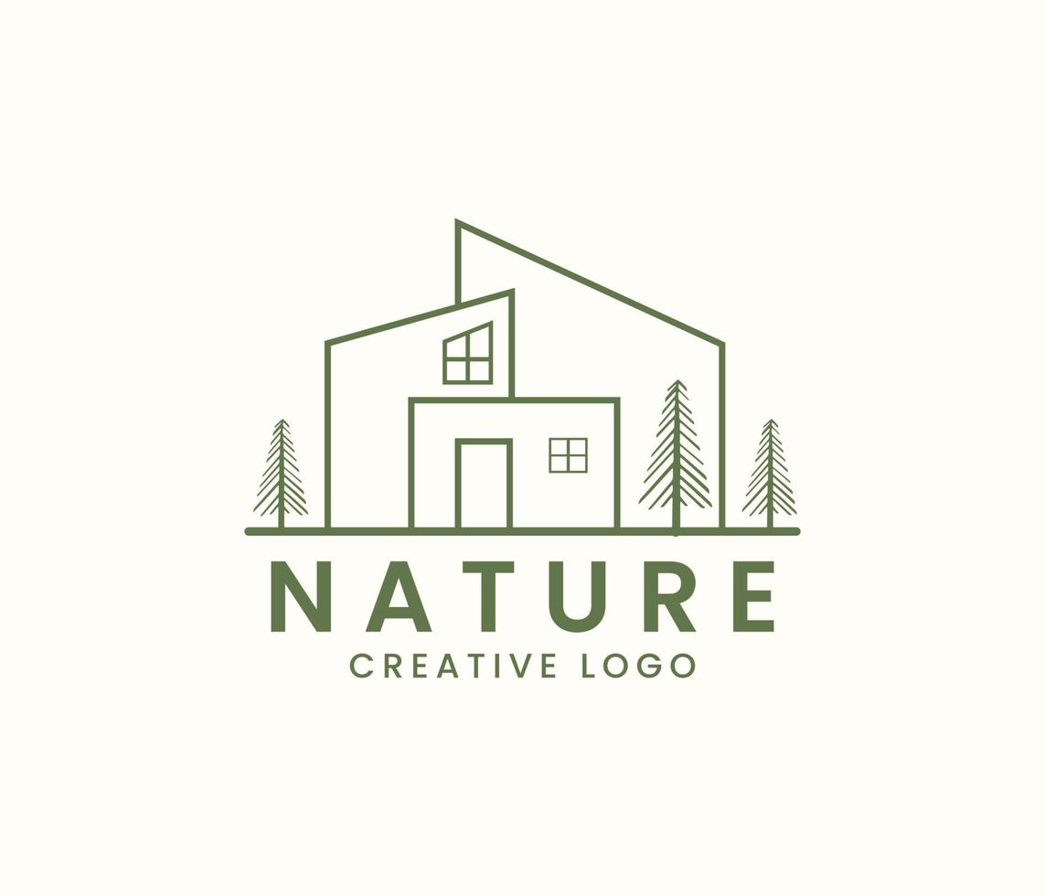 natureza casa logotipo vetor