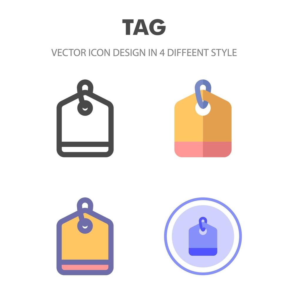 pacote de ícones de tag em estilos diferentes vetor