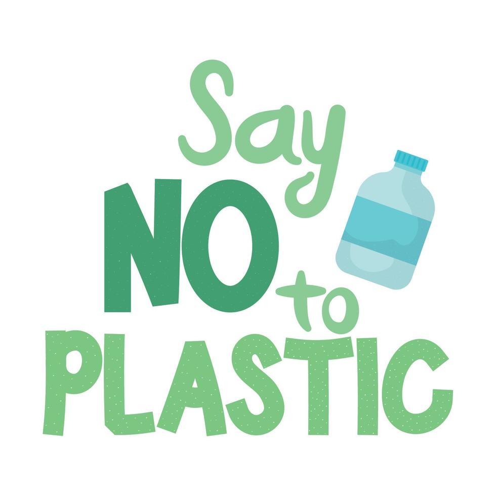 ilustração do dizer não para plástico vetor