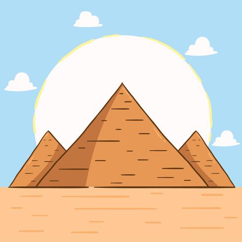 Vetor de pirâmides de mão desenhada